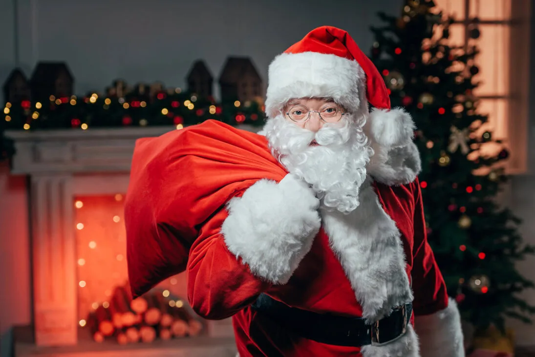 Mand i julemandskostume